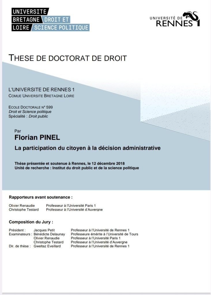 La participation du citoyen à la décision administrative