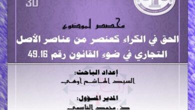 الحق في الكراء كعنصر من عناصر الأصل التجاري في ضوء القانون رقم 49.16 PDF