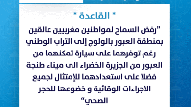 رفض السماح لمواطنين مغاربة بالولوج الى التراب الوطني في فترة الحجر الصحي